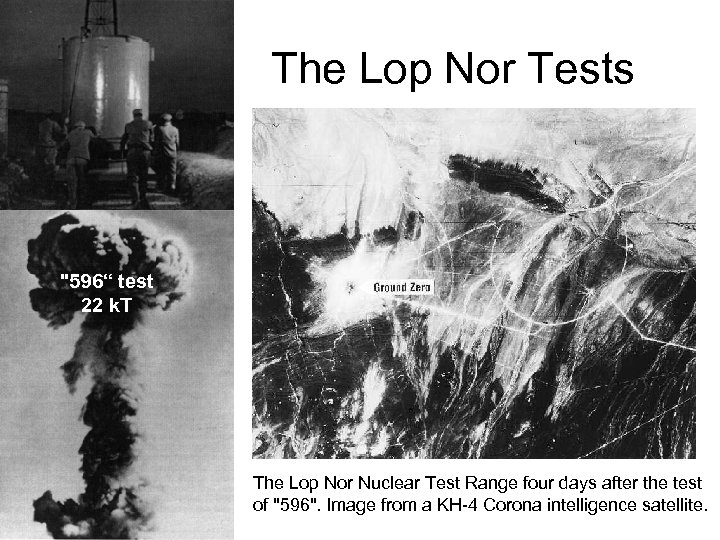 The Lop Nor Tests "596“ test 22 k. T The Lop Nor Nuclear Test