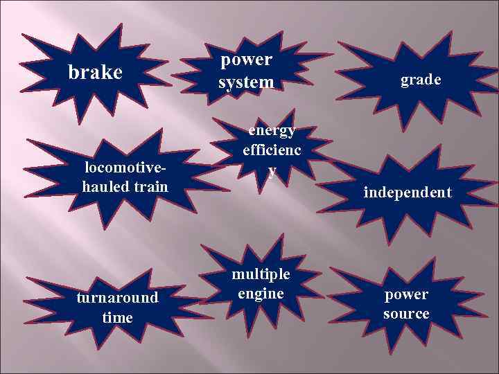 brake locomotivehauled train turnaround time power system grade energy efficienc y independent multiple engine