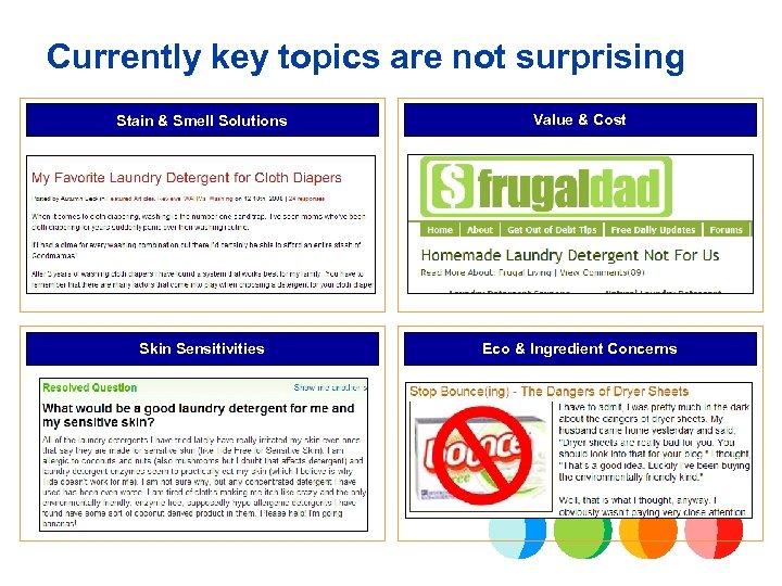 Currently key topics are not surprising Stain & Smell Solutions Value & Cost Skin