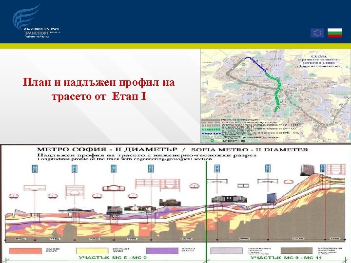 План и надлъжен профил на трасето от Етап І 