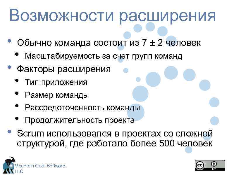 Возможности расширения • • • Обычно команда состоит из 7 ± 2 человек •