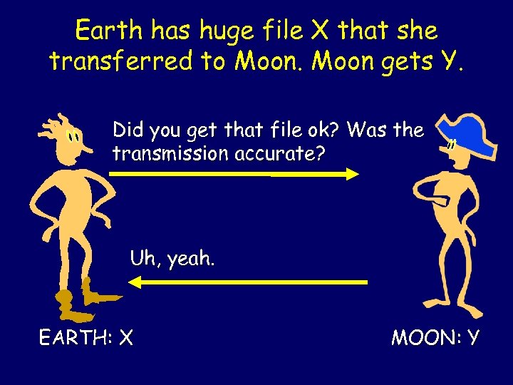 Earth has huge file X that she transferred to Moon gets Y. Did you