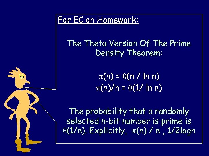 For EC on Homework: Theta Version Of The Prime Density Theorem: (n) = q(n