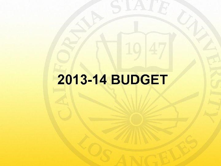 2013 -14 BUDGET 