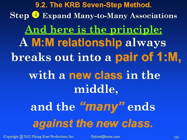 9. 2. The KRB Seven-Step Method. Step Expand Many-to-Many Associations And here is the