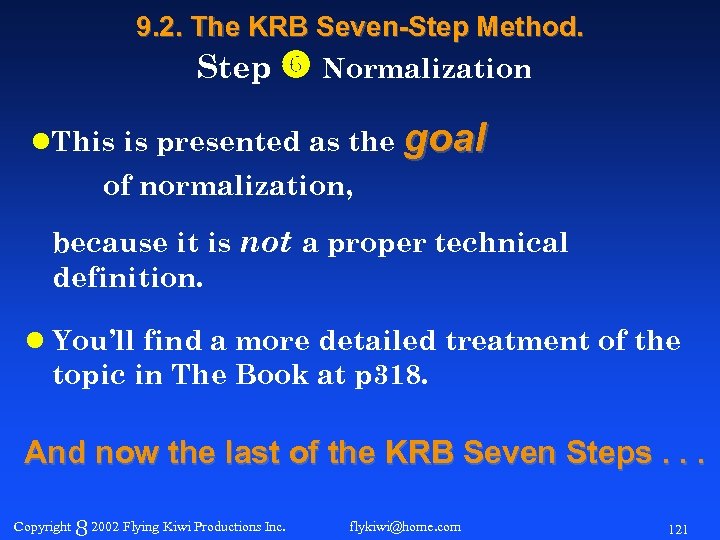 9. 2. The KRB Seven-Step Method. Step Normalization l. This is presented as the