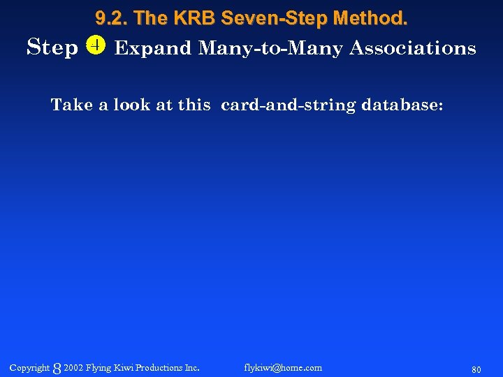 9. 2. The KRB Seven-Step Method. Step Expand Many-to-Many Associations Take a look at
