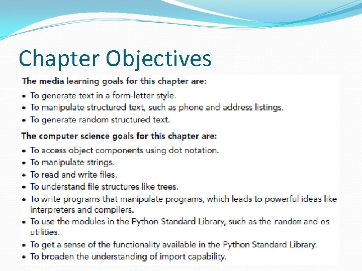 Chapter Objectives 