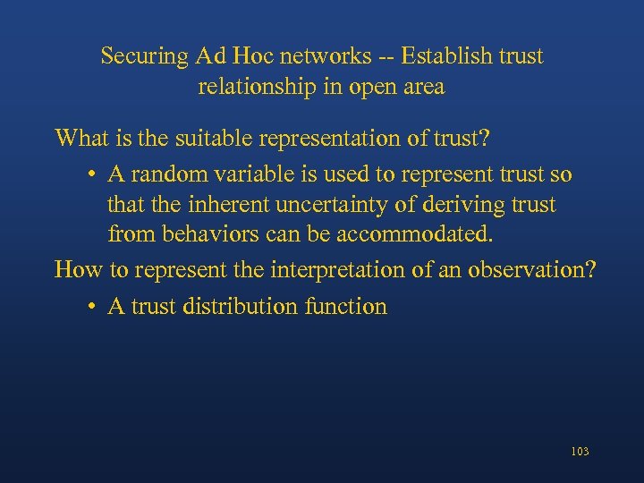 Securing Ad Hoc networks -- Establish trust relationship in open area What is the
