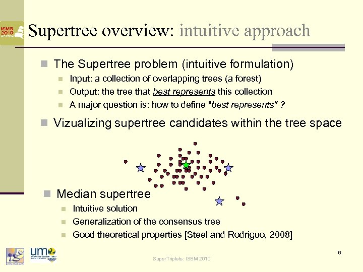 Supertree overview: intuitive approach n The Supertree problem (intuitive formulation) n n n Input: