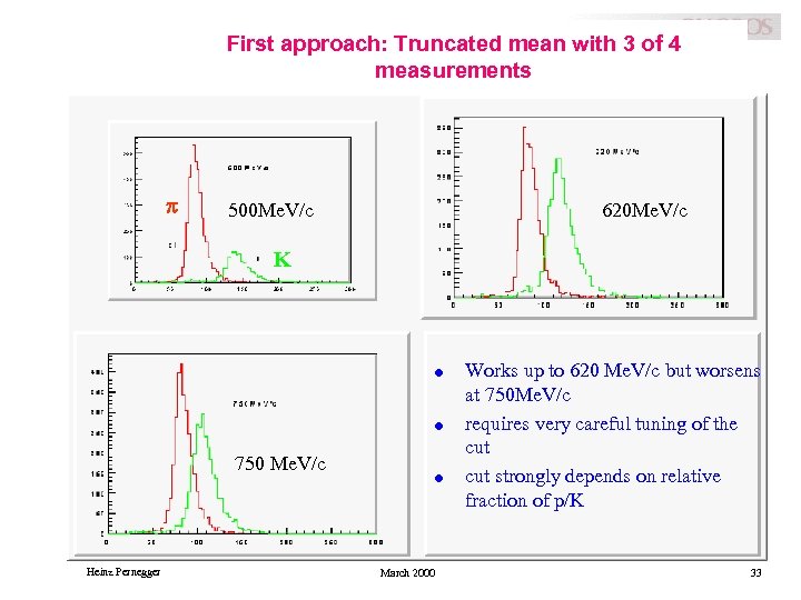First approach: Truncated mean with 3 of 4 measurements p 500 Me. V/c 620