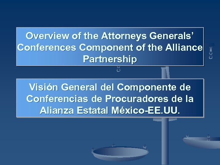Overview of the Attorneys Generals’ Conferences Component of the Alliance Partnership Visión General del