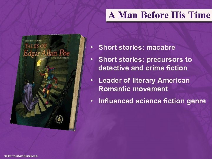 A Man Before His Time • Short stories: macabre • Short stories: precursors to