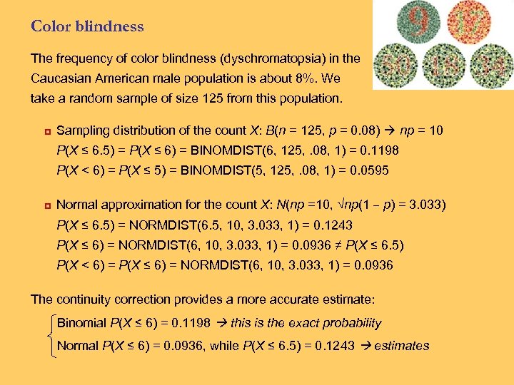 Color blindness The frequency of color blindness (dyschromatopsia) in the Caucasian American male population