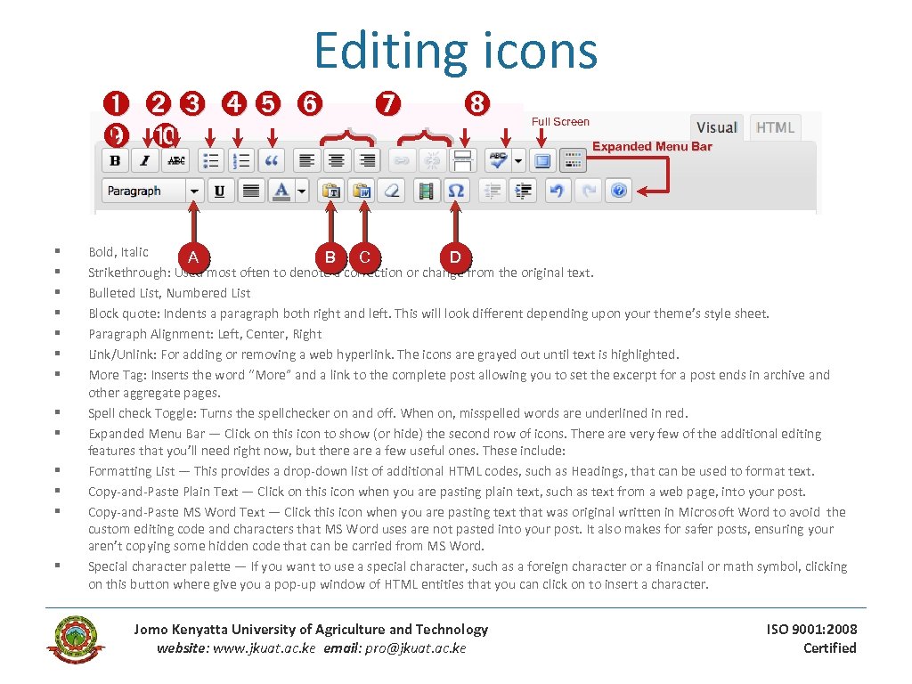 Editing icons § § § § ➋➌ ➍➎ ➏ ➓ ➐ ➑ } }