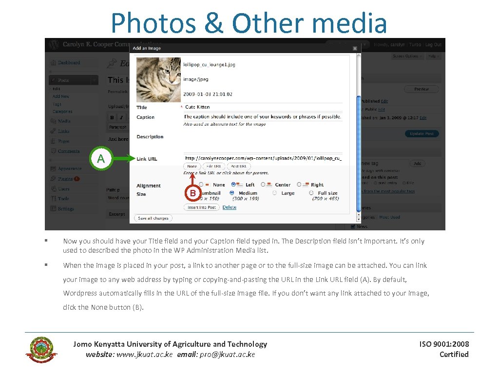 Photos & Other media A B § Now you should have your Title field