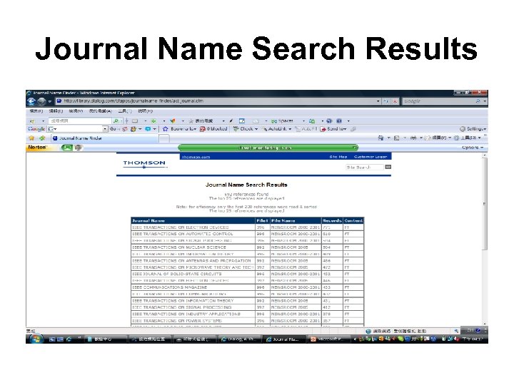 Journal Name Search Results 