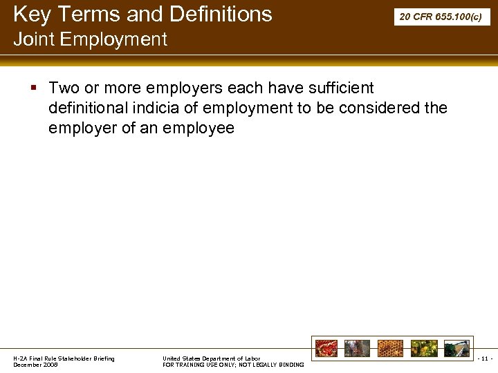 U S DEPARTMENT OF LABOR Employment Training