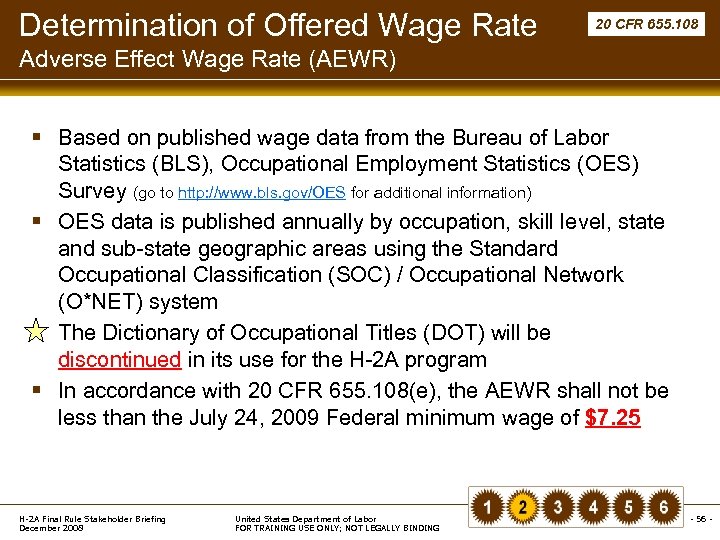 Determination of Offered Wage Rate 20 CFR 655. 108 Adverse Effect Wage Rate (AEWR)