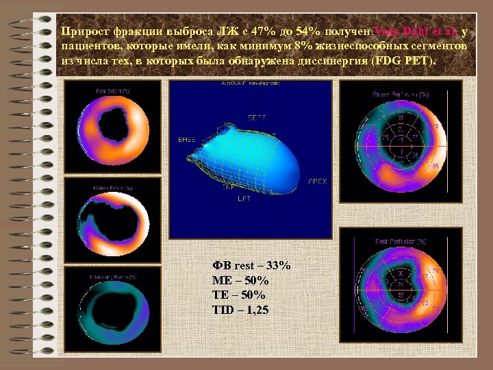 Прирост фракции выброса ЛЖ с 47% до 54% получен Vom Dahl et al. у