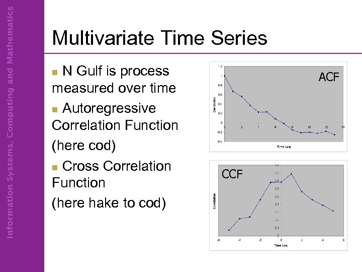 Multivariate Time Series N Gulf is process measured over time n Autoregressive Correlation Function