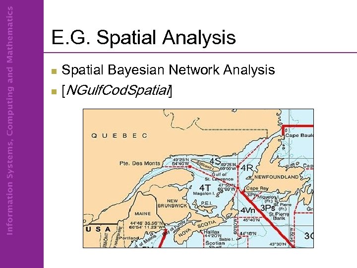 E. G. Spatial Analysis Spatial Bayesian Network Analysis n [NGulf. Cod. Spatial] n 