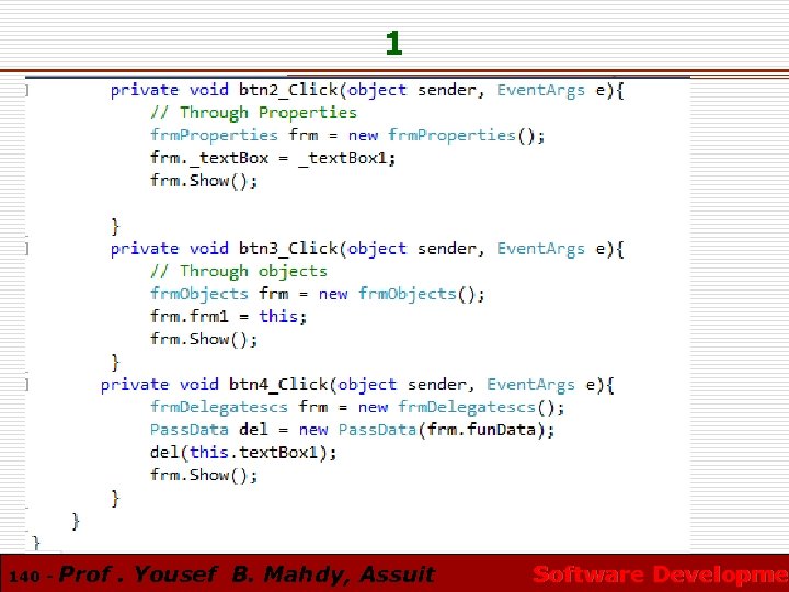 1 140 - Prof. Yousef B. Mahdy, Assuit Software Developmen Software Developme 