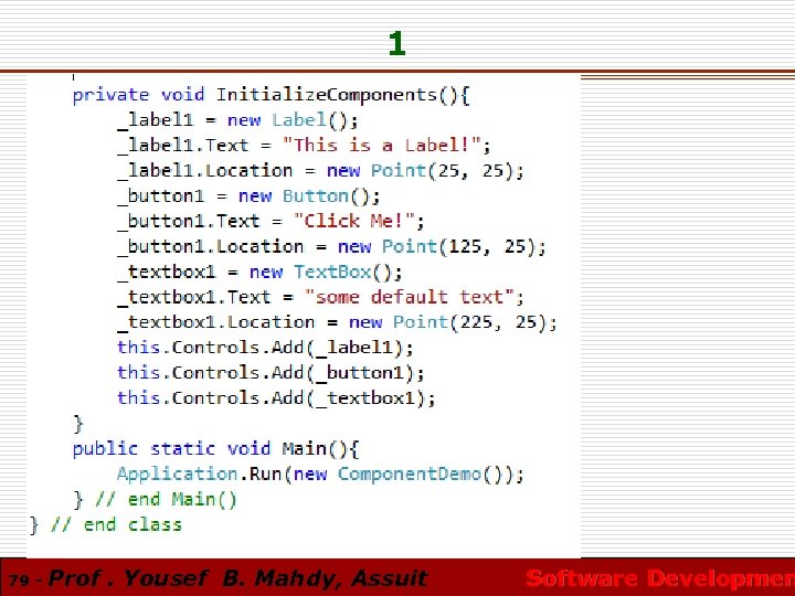 1 79 - Prof. Yousef B. Mahdy, Assuit Software Developmen 
