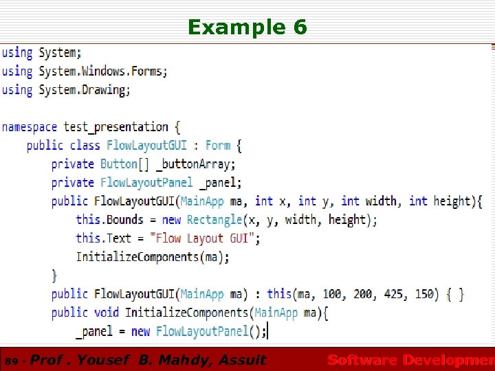 Example 6 89 - Prof. Yousef B. Mahdy, Assuit Software Developmen 