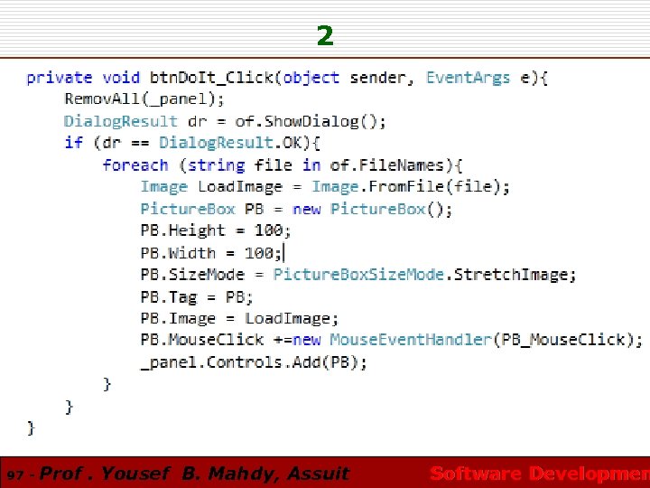 2 97 - Prof. Yousef B. Mahdy, Assuit Software Developmen 