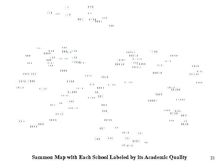 Sammon Map with Each School Labeled by its Academic Quality 23 