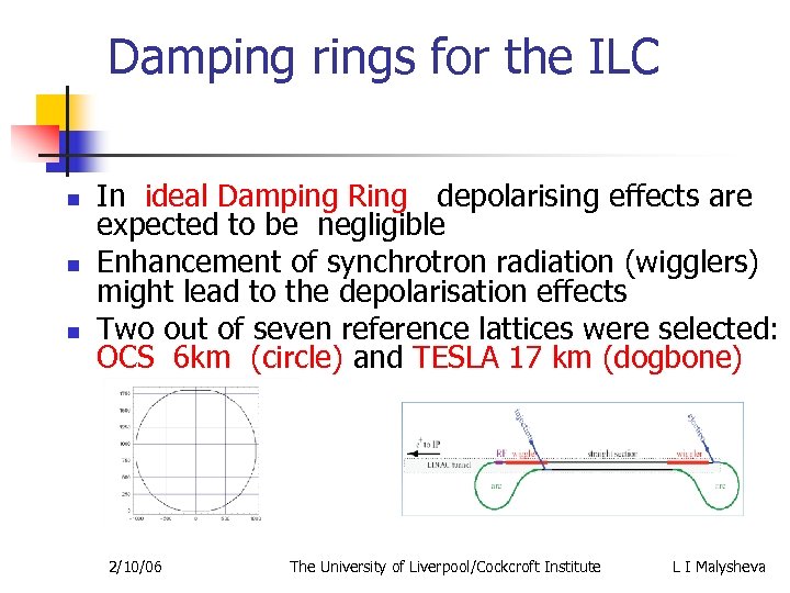Damping rings for the ILC n n n In ideal Damping Ring depolarising effects