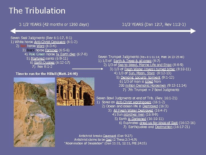 The Tribulation 3 1/2 YEARS (42 months or 1260 days) Seven Seal Judgments (Rev