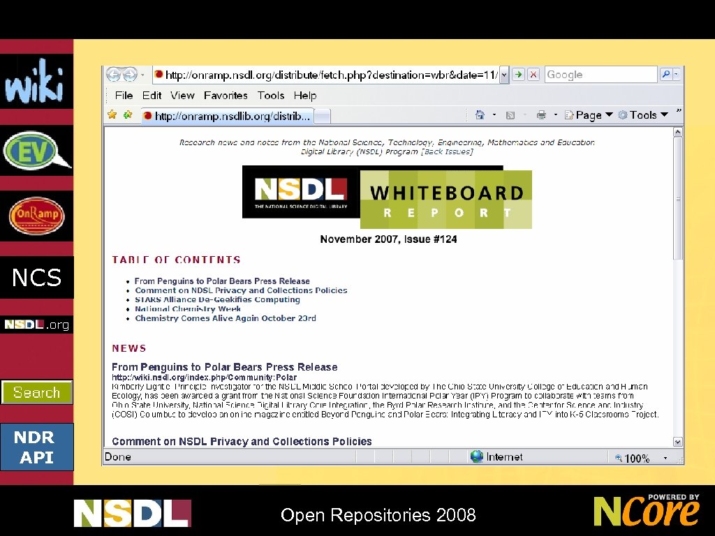NCS NDR API Open Repositories 2008 