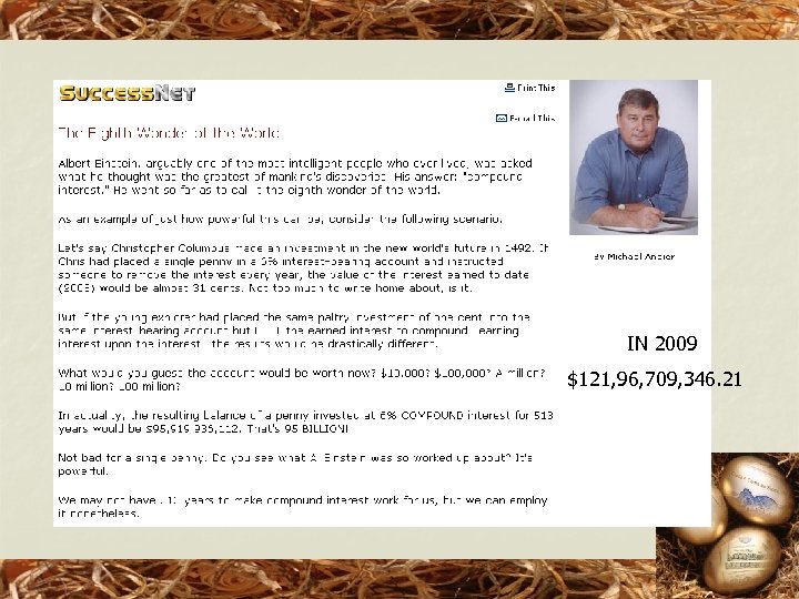 IN 2009 $121, 96, 709, 346. 21 