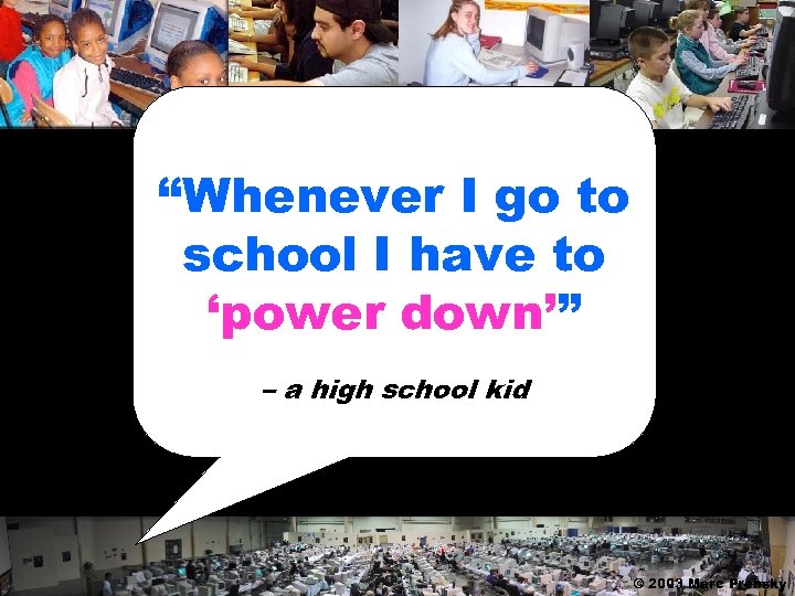 “Whenever I go to school I have to ‘power down’” – a high school