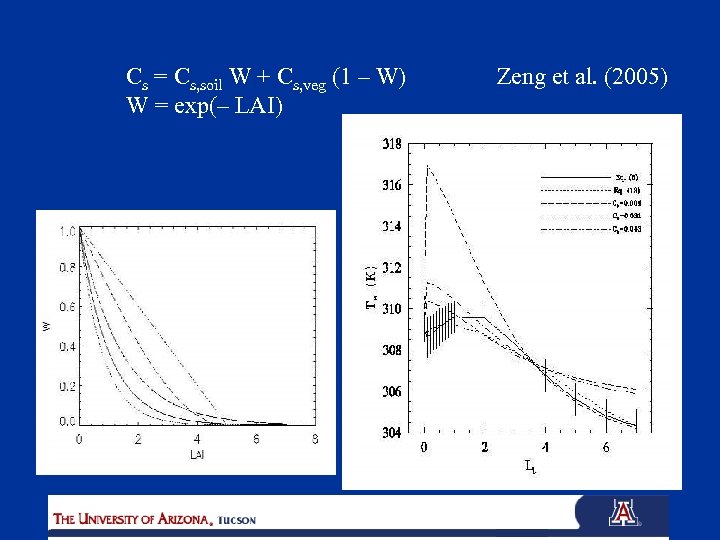 Cs = Cs, soil W + Cs, veg (1 – W) W = exp(–