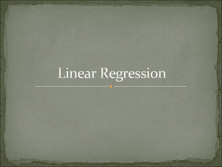 Linear Regression 