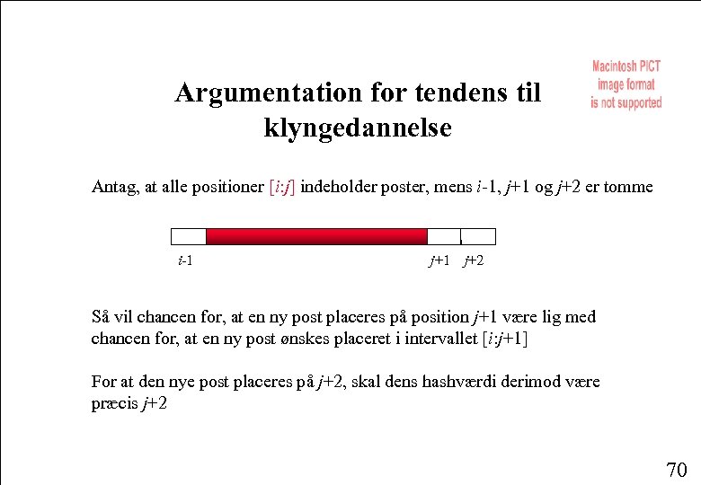 Argumentation for tendens til klyngedannelse Antag, at alle positioner [i: j] indeholder poster, mens