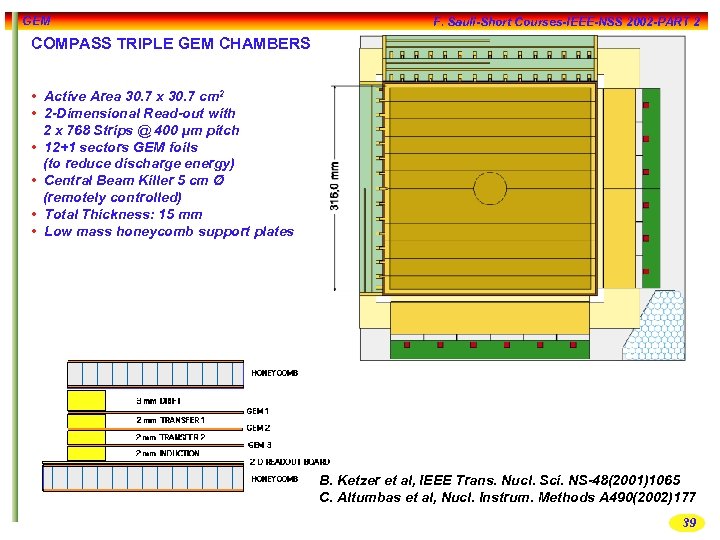 GEM F. Sauli-Short Courses-IEEE-NSS 2002 -PART 2 COMPASS TRIPLE GEM CHAMBERS • Active Area