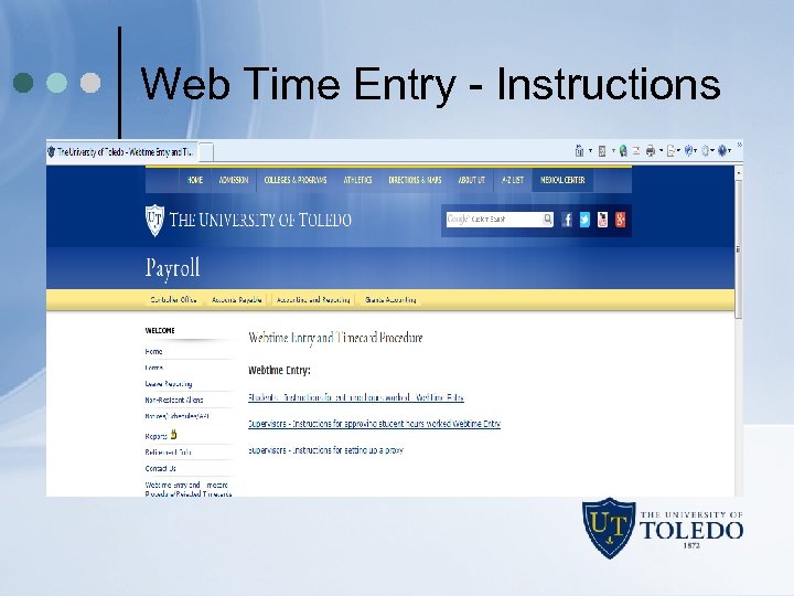 Web Time Entry - Instructions 