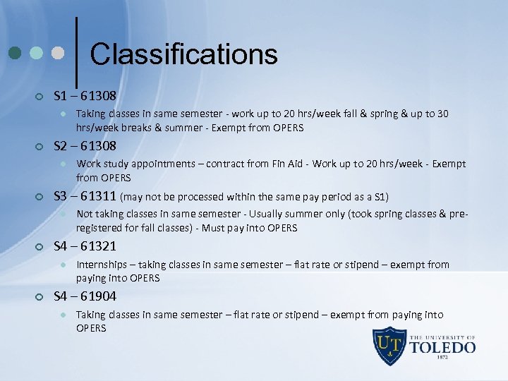 Classifications ¢ S 1 – 61308 l ¢ S 2 – 61308 l ¢