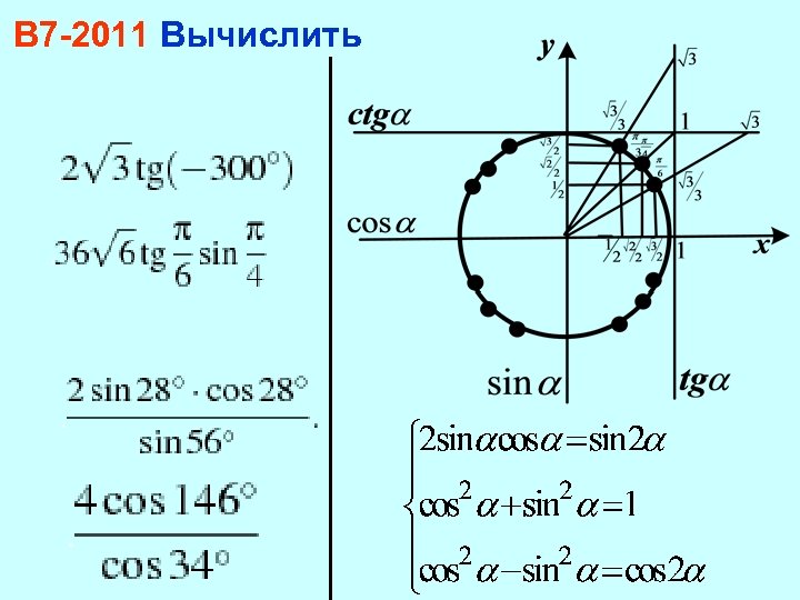 В 7 -2011 Вычислить 