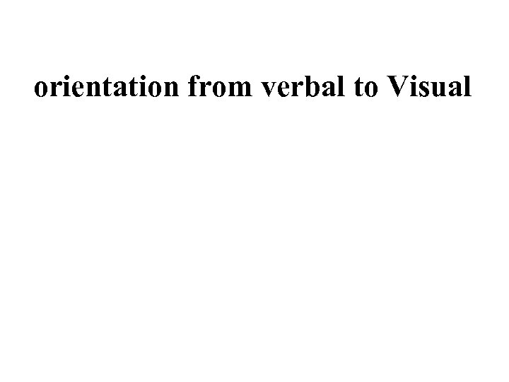orientation from verbal to Visual 