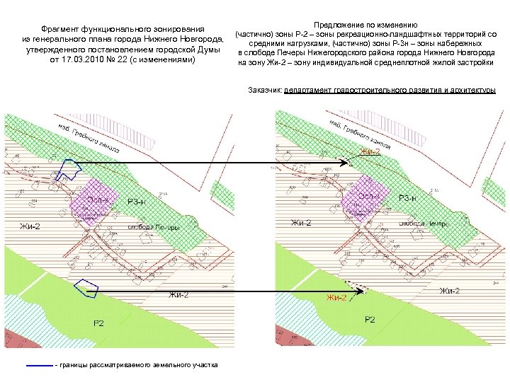 Фрагмент функционального зонирования из генерального плана города Нижнего Новгорода, утвержденного постановлением городской Думы от