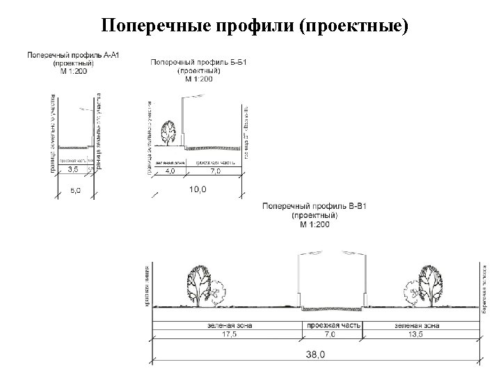 Поперечные профили (проектные) 