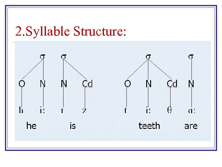 2. Syllable Structure: 