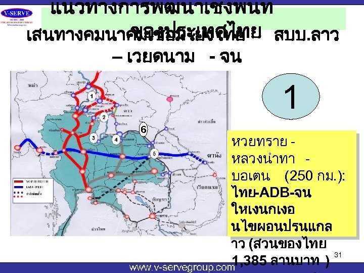 แนวทางการพฒนาเชงพนท ของประเทศไทย สปป. ลาว เสนทางคมนาคมเชอมโยงไทย – เวยดนาม - จน 1 6 หวยทราย หลวงนำทา บอเตน