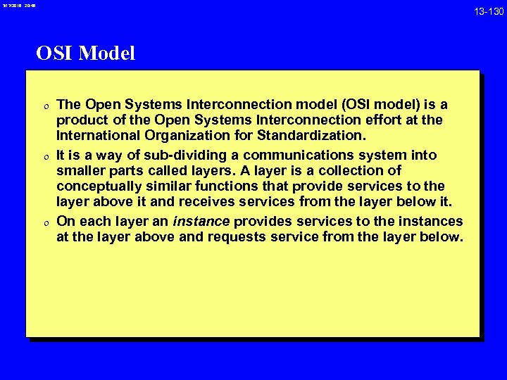 3/17/2018 20: 46 OSI Model 0 The Open Systems Interconnection model (OSI model) is
