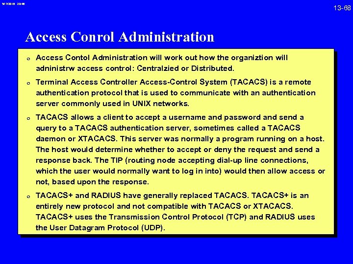 3/17/2018 20: 46 Access Conrol Administration 0 Access Contol Administration will work out how